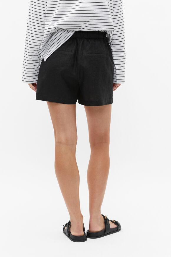Core Linen Tie Waist Short  Black  hi-res