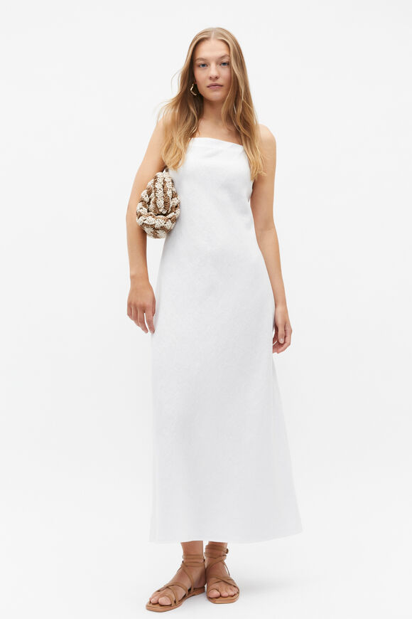 Core Linen Square Neck Slip Dress  Whisper White  hi-res