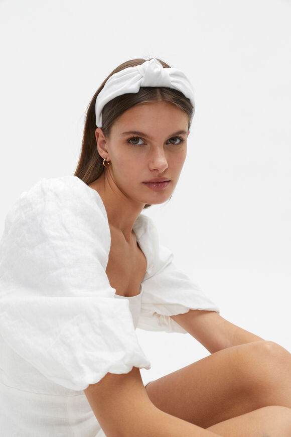 Linen Headband  White  hi-res