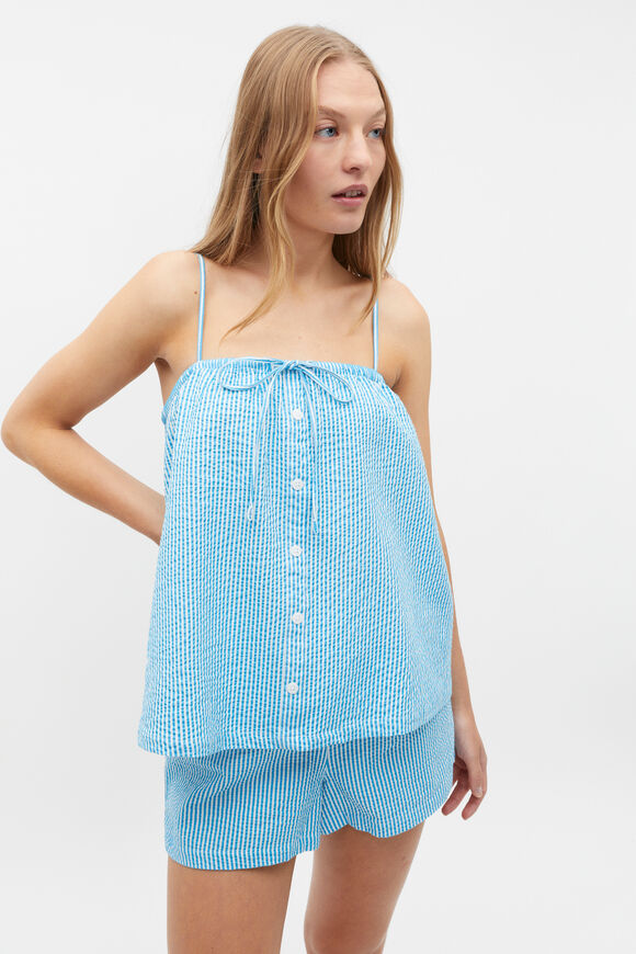 Seersucker Stripe Cami and Short PJ Set  Amalfi Stripe  hi-res