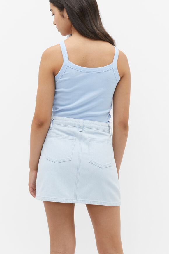 Denim Button Skirt  Glacier Denim  hi-res