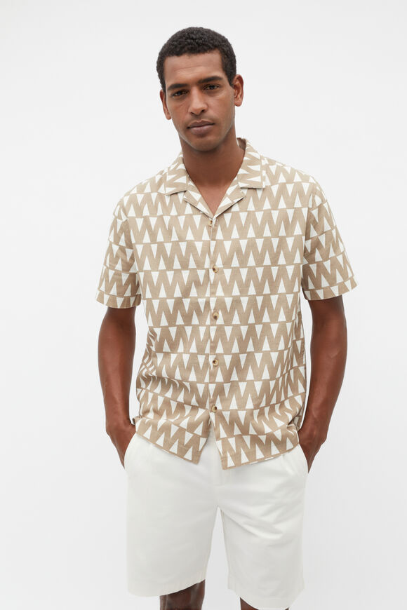 Geo Print Shirt  Hazelnut Multi  hi-res