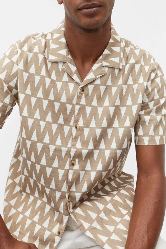 Geo Print Shirt  Hazelnut Multi  hi-res