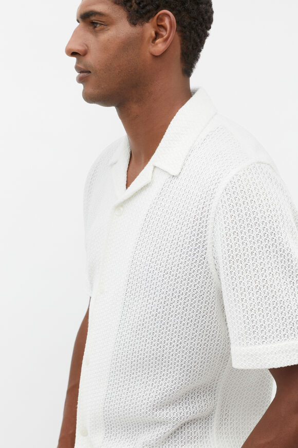 Textured Open Weave Shirt  Vintage White  hi-res