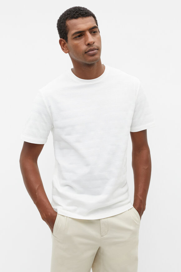 Texture Stripe Tee  Vintage White  hi-res