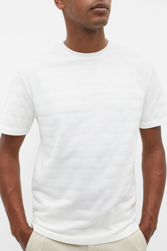 Texture Stripe Tee  Vintage White  hi-res