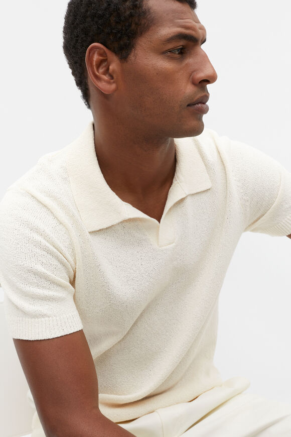 Textured Trophy Polo  Chalk  hi-res