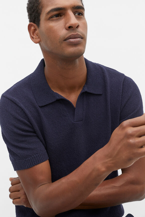 Textured Trophy Polo  Midnight Blue  hi-res