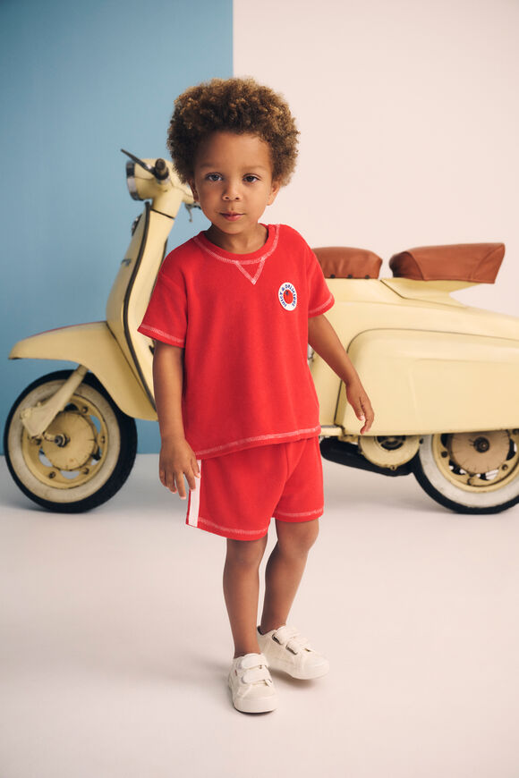 Towelling Tee  Strawberry Red  hi-res