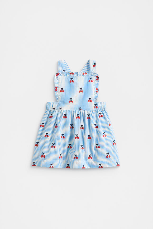 Cherry Stripe Pinafore  Bright Cornflower  hi-res
