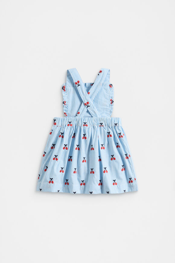 Cherry Stripe Pinafore  Bright Cornflower  hi-res