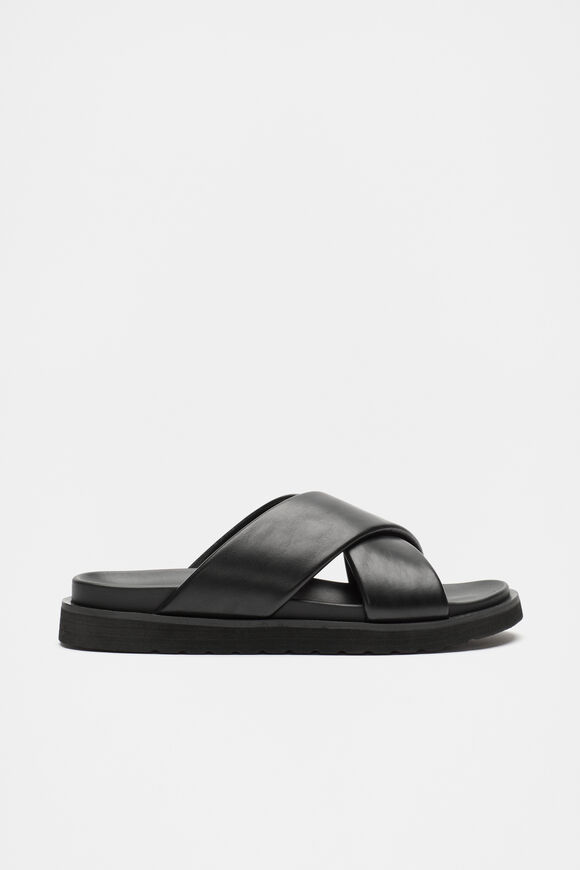 Crossover Footbed Slide  Black  hi-res