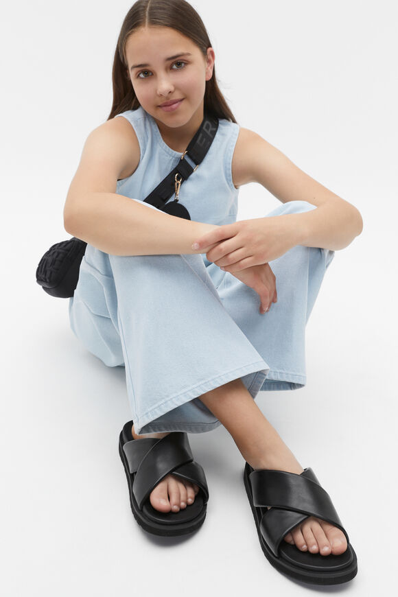 Crossover Footbed Slide  Black  hi-res