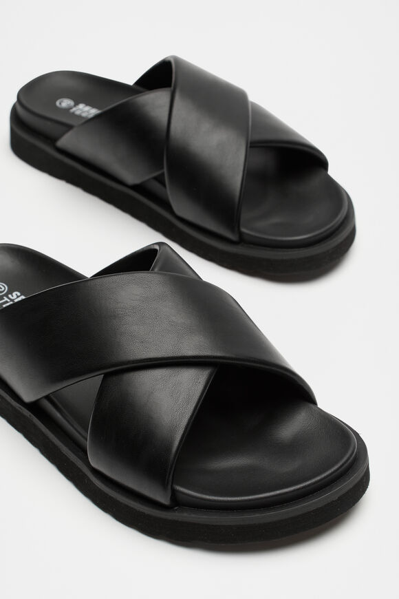 Crossover Footbed Slide  Black  hi-res