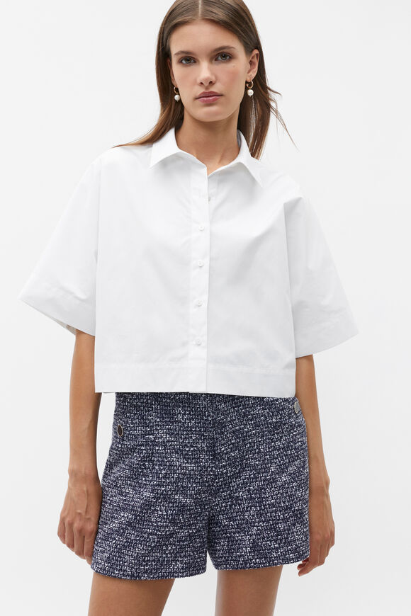 Poplin Crop Shirt  Whisper White  hi-res