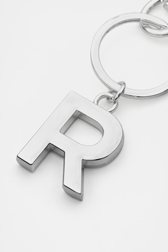 Silver Initials Keyring  R  hi-res