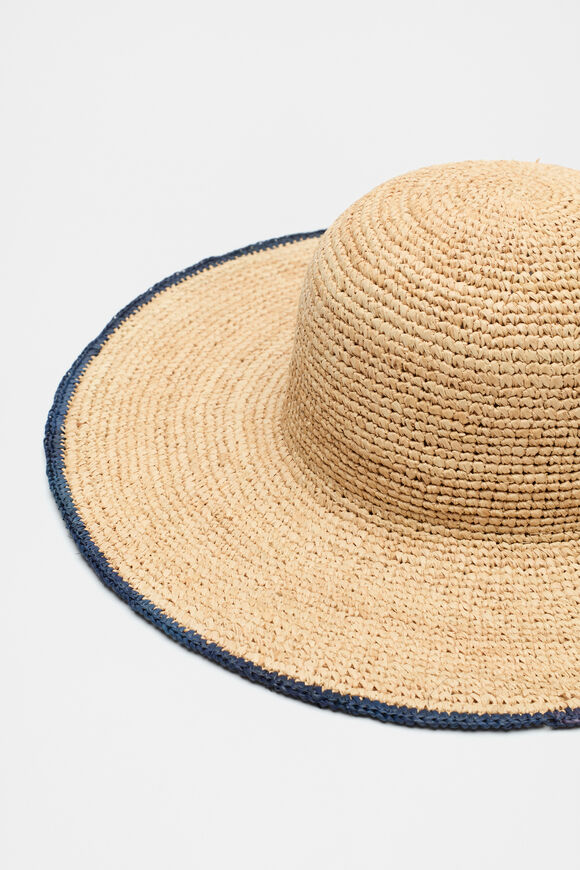 Wide Brim Contrast Hat  Natural  hi-res