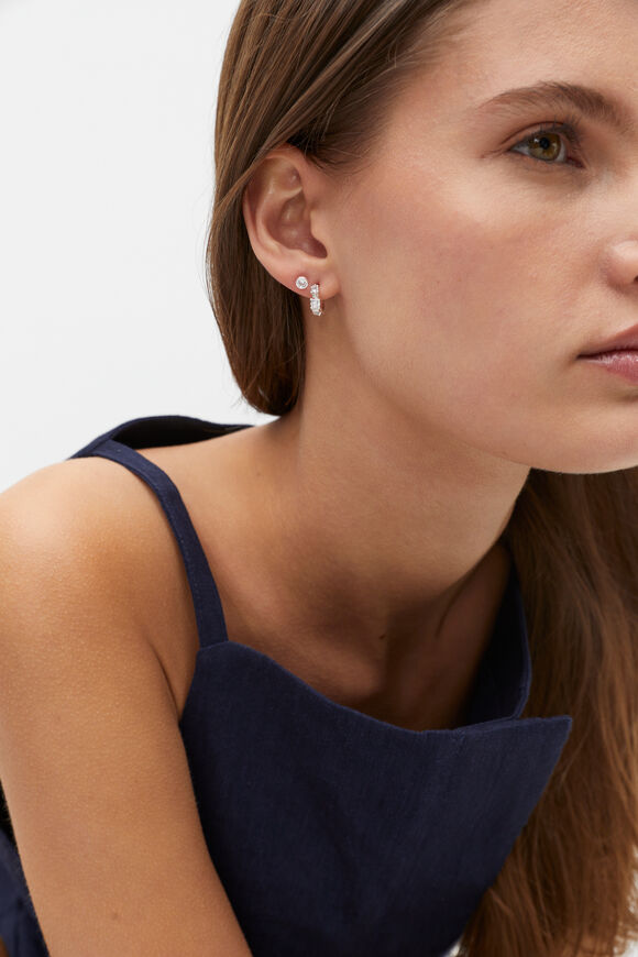 Crystal Detail Ear Pack  Silver  hi-res