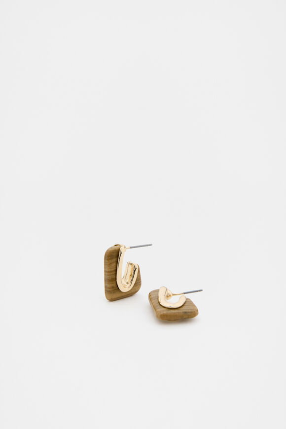 Carved Stone Hoop  Multi  hi-res