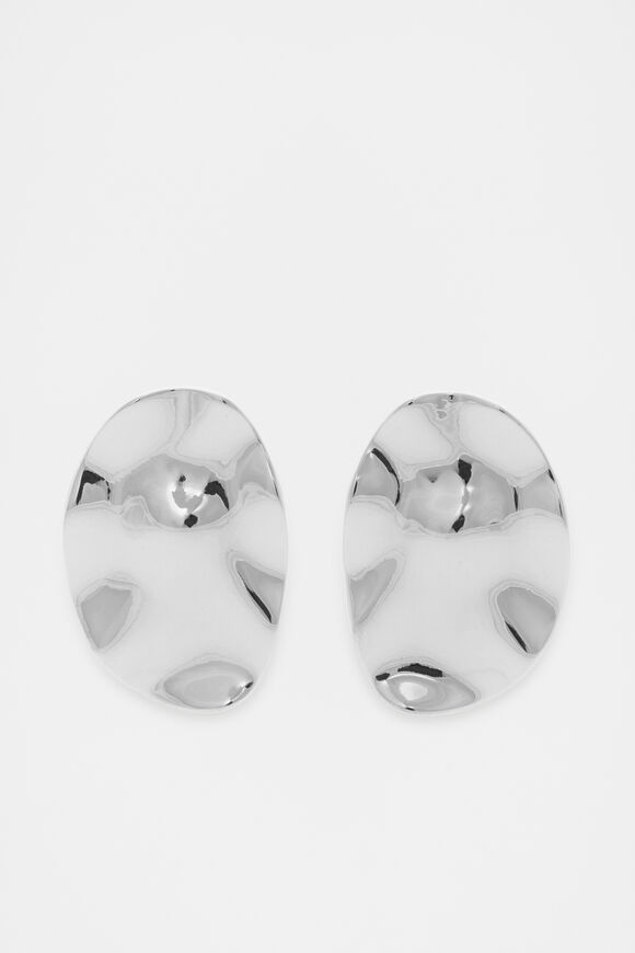 Organic Statement Earring  Silver  hi-res