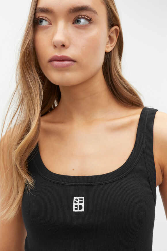 Core Heritage Rib Tank  Black  hi-res