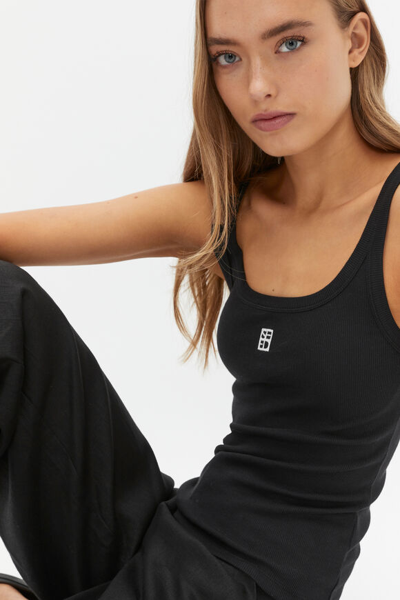Core Heritage Rib Tank  Black  hi-res