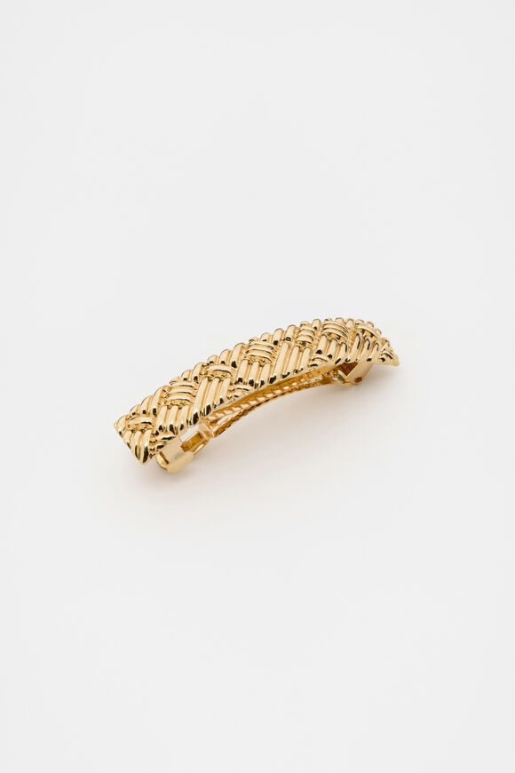 Woven Barrette  Gold  hi-res