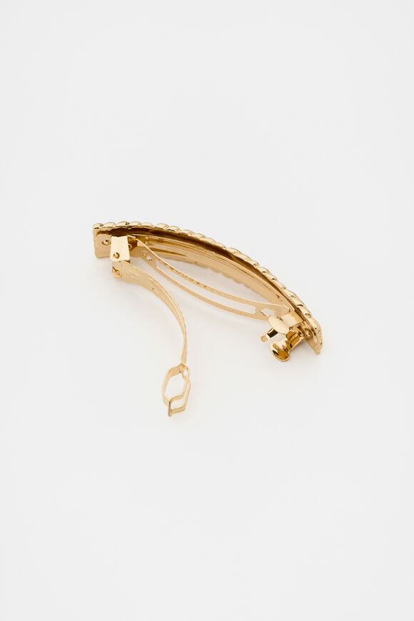 Woven Barrette  Gold  hi-res