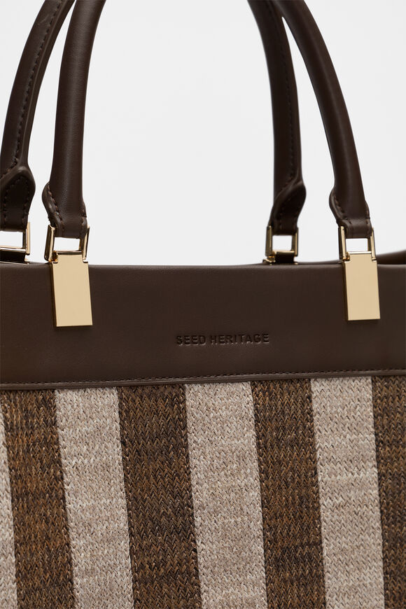 Large Woven Tote  Dark Espresso  hi-res
