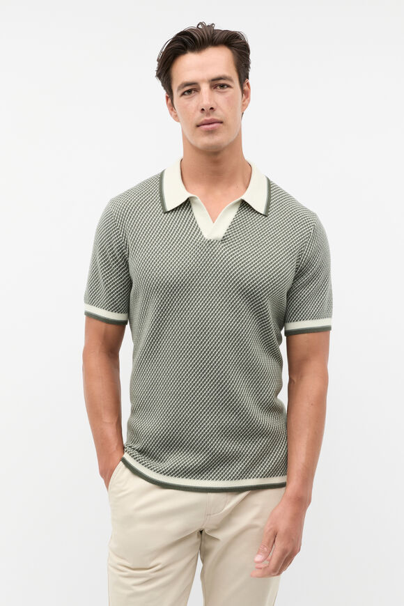 Geo Trophy Polo  Dark Khaki Multi  hi-res