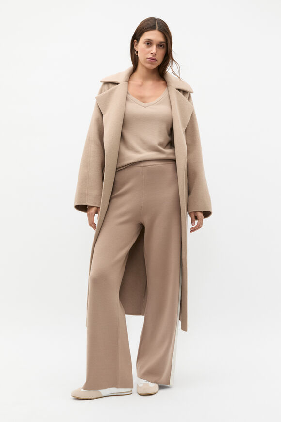 Supersoft Waffle V Neck Top  Cookie  hi-res