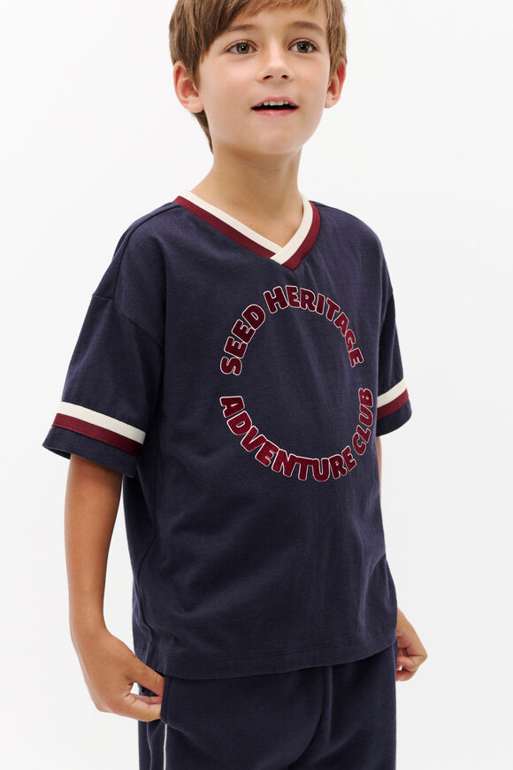 Oversized V Neck Tee  Midnight Blue  hi-res