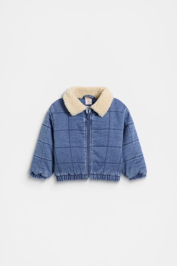 Denim Bomber Jacket  Mid Blue Wash  hi-res