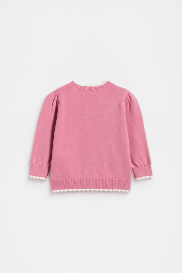 Heart Knit Cardigan  Raspberry  hi-res