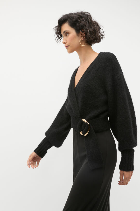 Lofty Wrap Buckle Knit  Black  hi-res