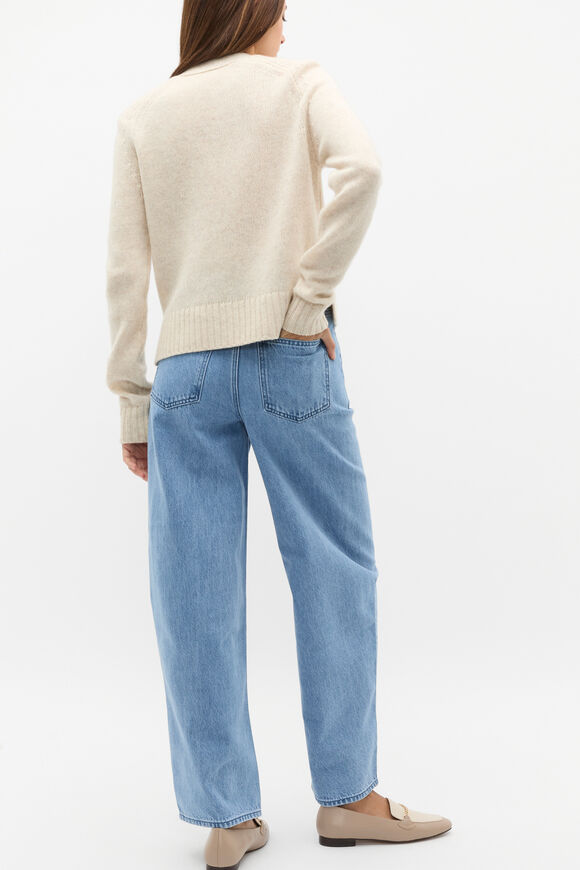 Merino Wool V Neck Pocket Cardigan  Oat Marle  hi-res