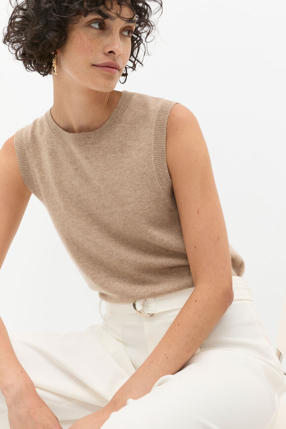 Cashmere Knit Vest  Cookie Marle  hi-res