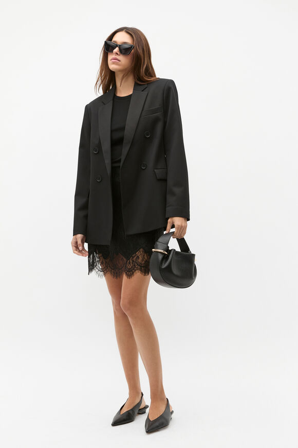 Lace Detail Mini Skirt  Black  hi-res