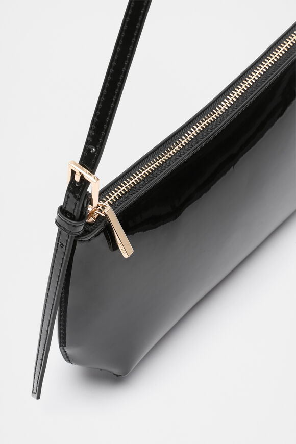 Coated Shoulder Bag  Black  hi-res