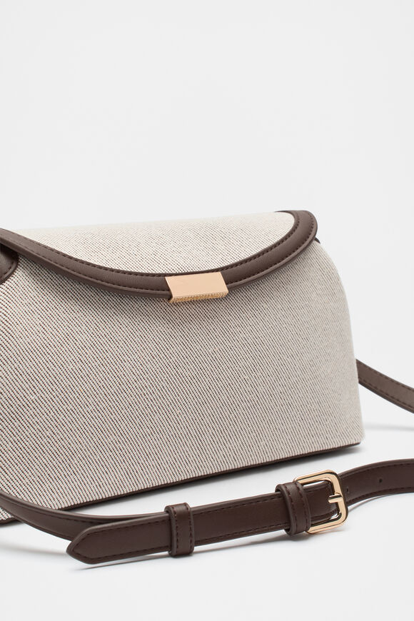 Textured Curved Handbag  Dark Espresso  hi-res