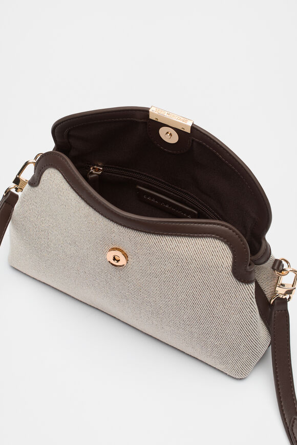 Textured Curved Handbag  Dark Espresso  hi-res