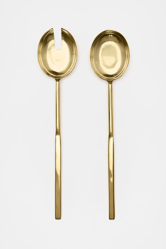 Atlas Salad Servers  Gold  hi-res
