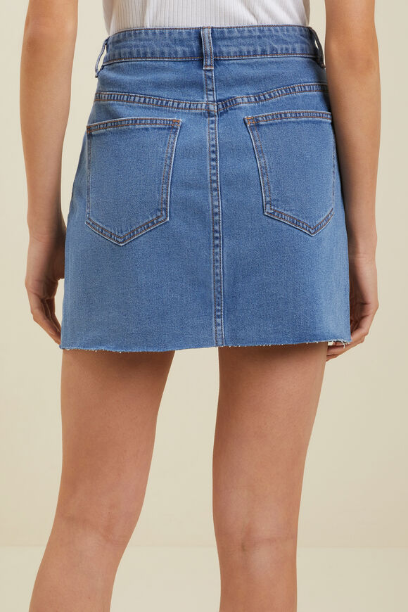 Denim Skirt  Mid Wash  hi-res