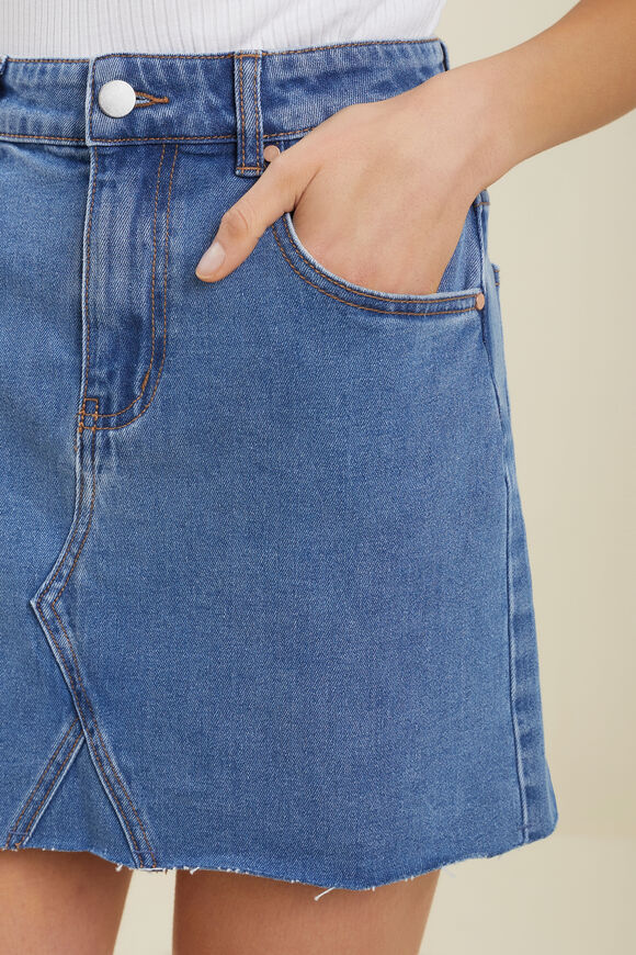 Denim Skirt  Mid Wash  hi-res