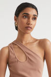 One Shoulder Cut Out Tank  Rose Taupe  hi-res