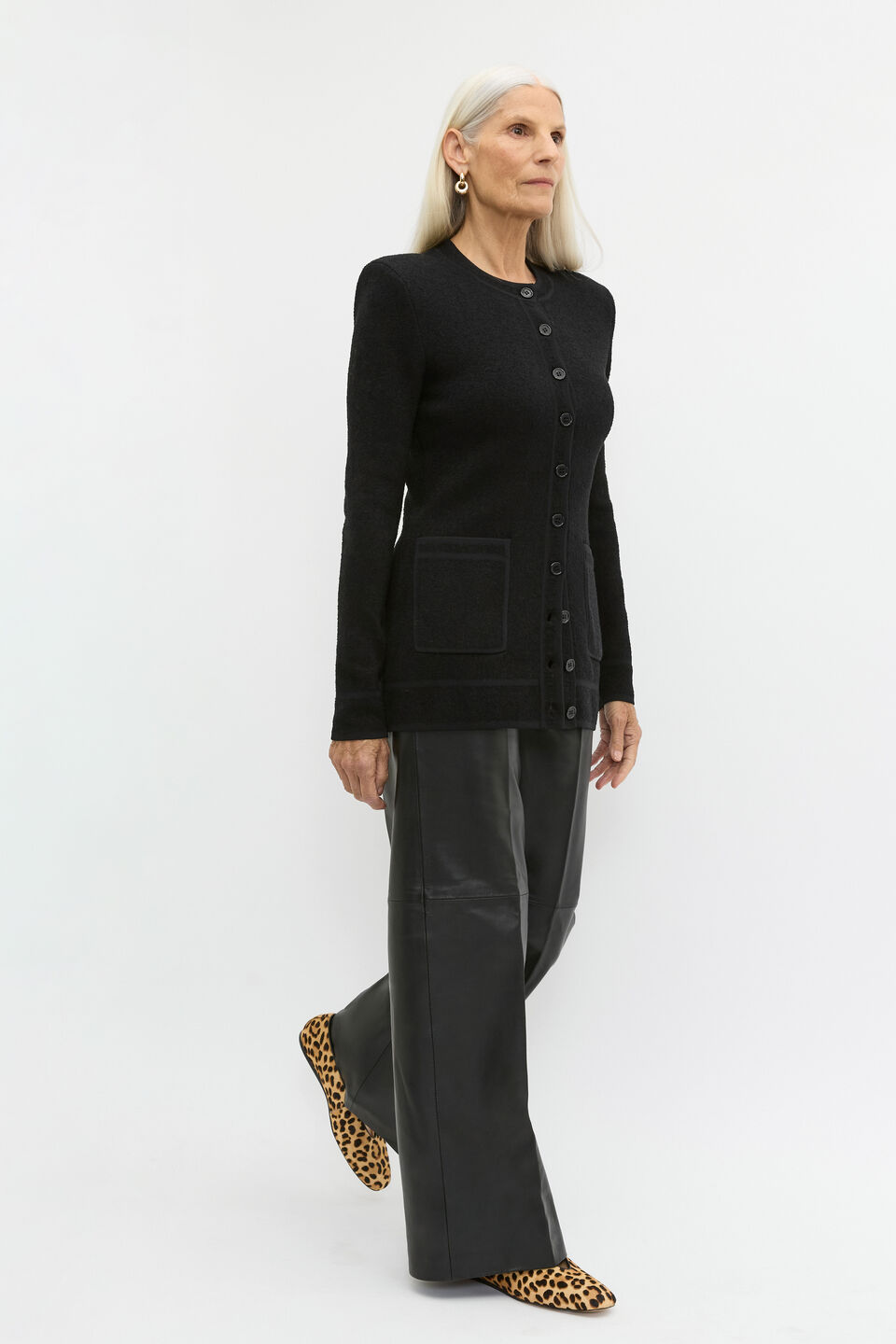 Leather High Rise Trouser  Black