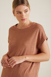 Rolled Cuff Linen Tee    hi-res