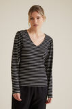 Stripe Puff Sleeve Top    hi-res