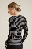 Stripe Puff Sleeve Top    hi-res