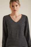 Stripe Puff Sleeve Top    hi-res